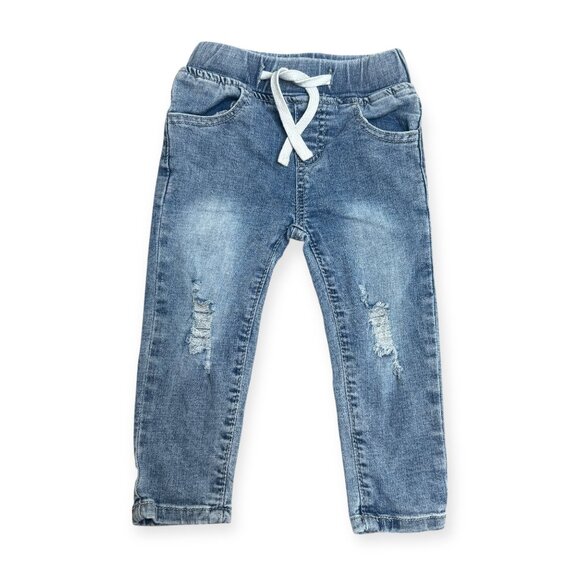 Little Bipsy Kids Blue Distressed Jeans Size 18-24 Months - Picture 1 of 7